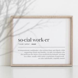 Empathy Master Trabajador social Regalo Decoración de oficina Arte de pared para trabajo social Graduación Impresión imprimible Póster