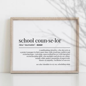 Scheduling Ninja Funny School Counselor Gift Definition Print For School Counseling Staff Unisex Wall Art Printable Therapy Office Decor