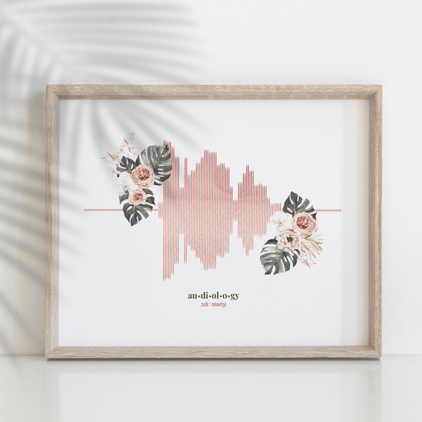 Audiologist Gift Sound Wave Audiology Office Decor Assistant Clinic Wall Art For Au. D. Graduation Hearing Screening Printable Download