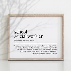 Empatía Master School Trabajador social Regalo Oficina Decoración Arte de pared para trabajo social Graduación Impresión imprimible Póster