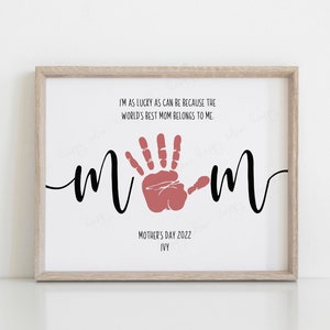 PERSONALIZADO Regalo del Día de la Madre Impresión a mano imprimible para mamá mamá DIY Ink Pad Finger Paint Kids Art Work Activity Custom Fast Editable Mama