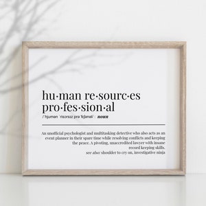 Investigative Ninja Funny HR Gangsta Funny HR Gift Printable HR Manager Director Office Wall Art For Human Resources Professional Cute