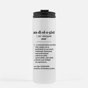 Audiologist Gift Coffee Travel Cup Definition AuD Gifts Audiology Graduation Insulated Thermal Tumbler For Men And Women Hearing Clinic