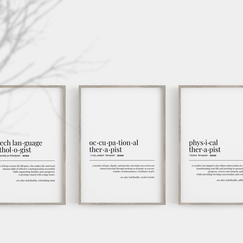 Set of 3 SLP OT PT Wall Art for Rehab Clinic Speech Therapist - Etsy