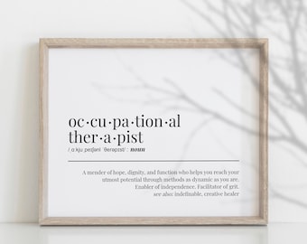 Definizione di Terapista Occupazionale (stampa), Regalo per Terapista Occupazionale (Download Digitale)