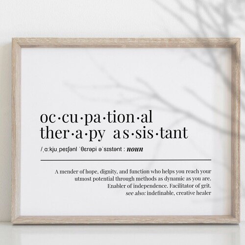 COTA Definition Digital Print Occupational Therapy Assistant Etsy