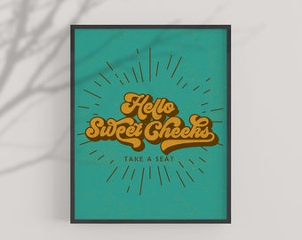 Retro Bathroom Art Etsy