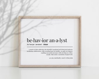 Behavior Analyst Definition Funny Staff Pretty Gift For Appreciation Thank You Office Decor Wall Art Printable Print