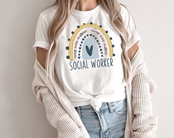 Funny Social Worker Shirt Social Work Grad Gift Peace Love Social Work T-Shirt Social Worker Gift Social Work Shirt
