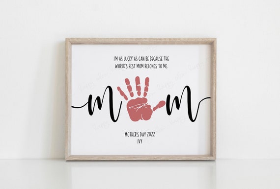 Personalized Mother's Day Gifts, Custom Hand Print Sign for Mom