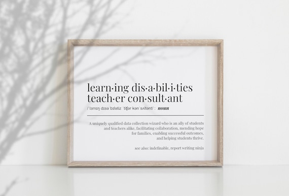 LDTC Learning Disabilities Teacher Consultant Definition Funny Pretty Gift For Appreciation Thank You Office Decor Wall Art Printable Print