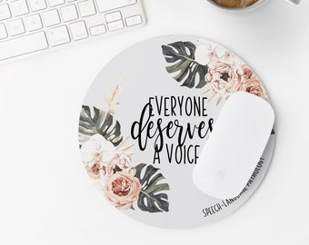 SLP Mouse Pad Speech Therapist Gift For SLPA Or Speech Clinic Staff Speech Language Pathology Graduation Gift Office Supplies Boho Floral