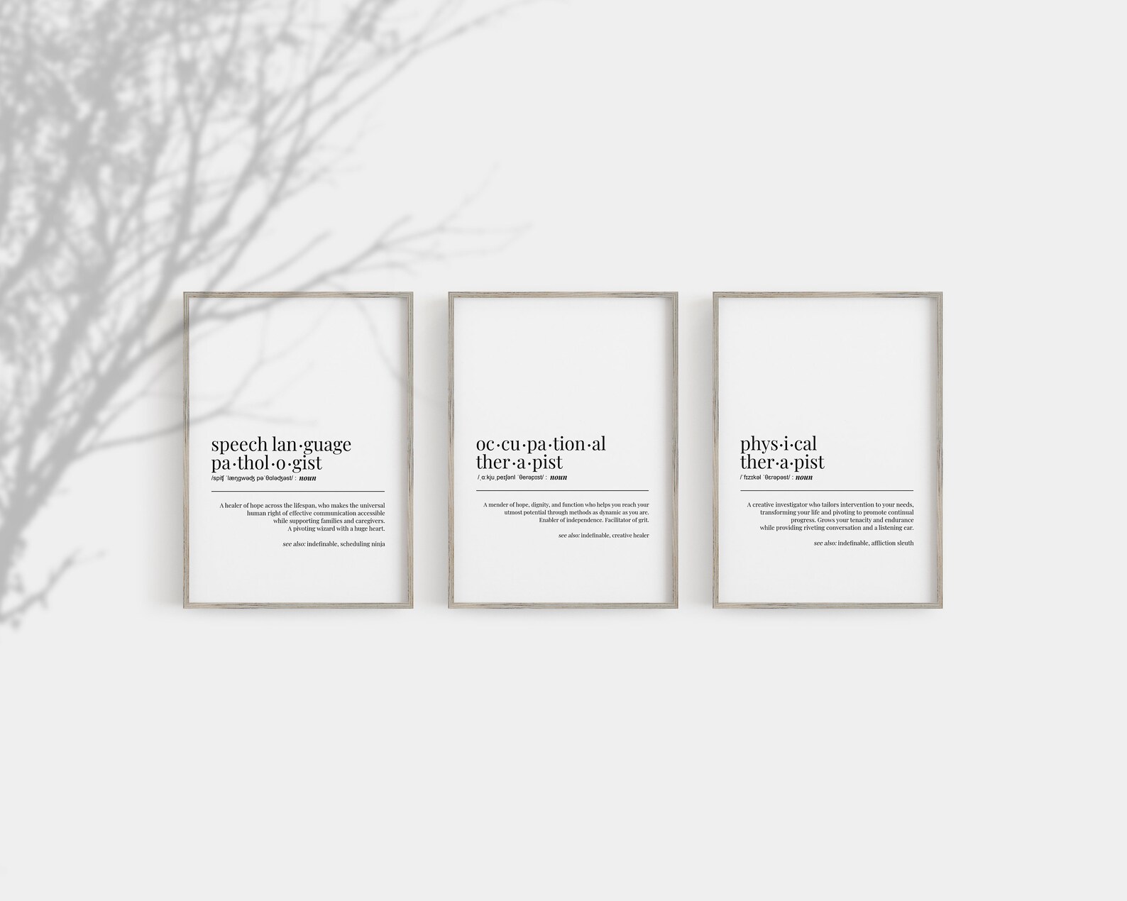 Set of 3 SLP OT PT Wall Art for Rehab Clinic Speech Therapist - Etsy