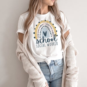 Every Voice Matters School Social Worker Shirt Rainbow Social Work T-Shirt Cute Funny Tee Tshirt Gift