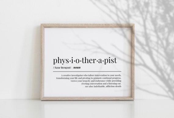 Physiotherapist Definition Print, Physio Office Decor (Digital Download)