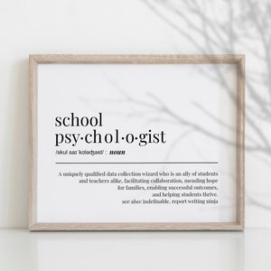 School Psychologist Definition Funny Staff Pretty School Psych Gift For Appreciation Thank You Office Decor Wall Art Printable Print