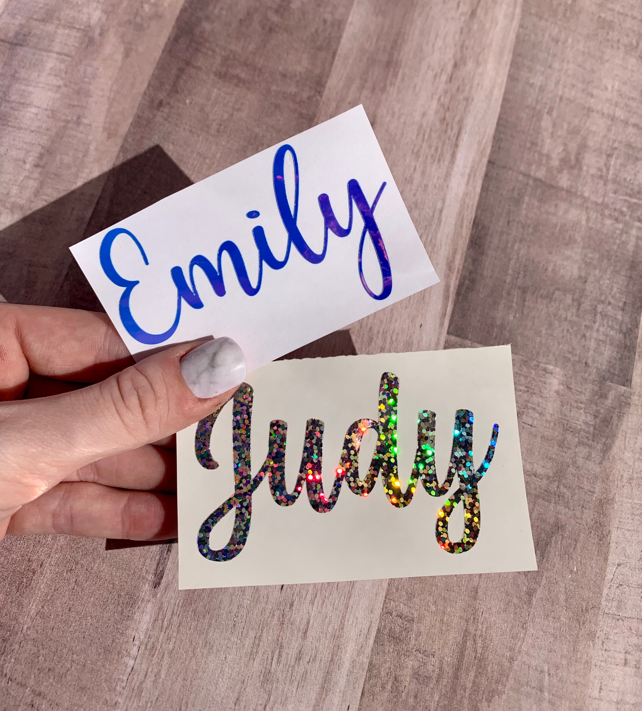 Holographic Vinyl Name Decal Custom Name Stickers Sparkle Etsy Nederland