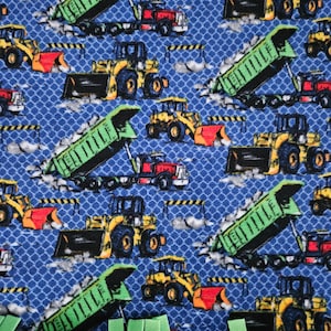 Couverture polaire en peluche anti-boulochage sans couture Construction Trucks - Nouée à la main