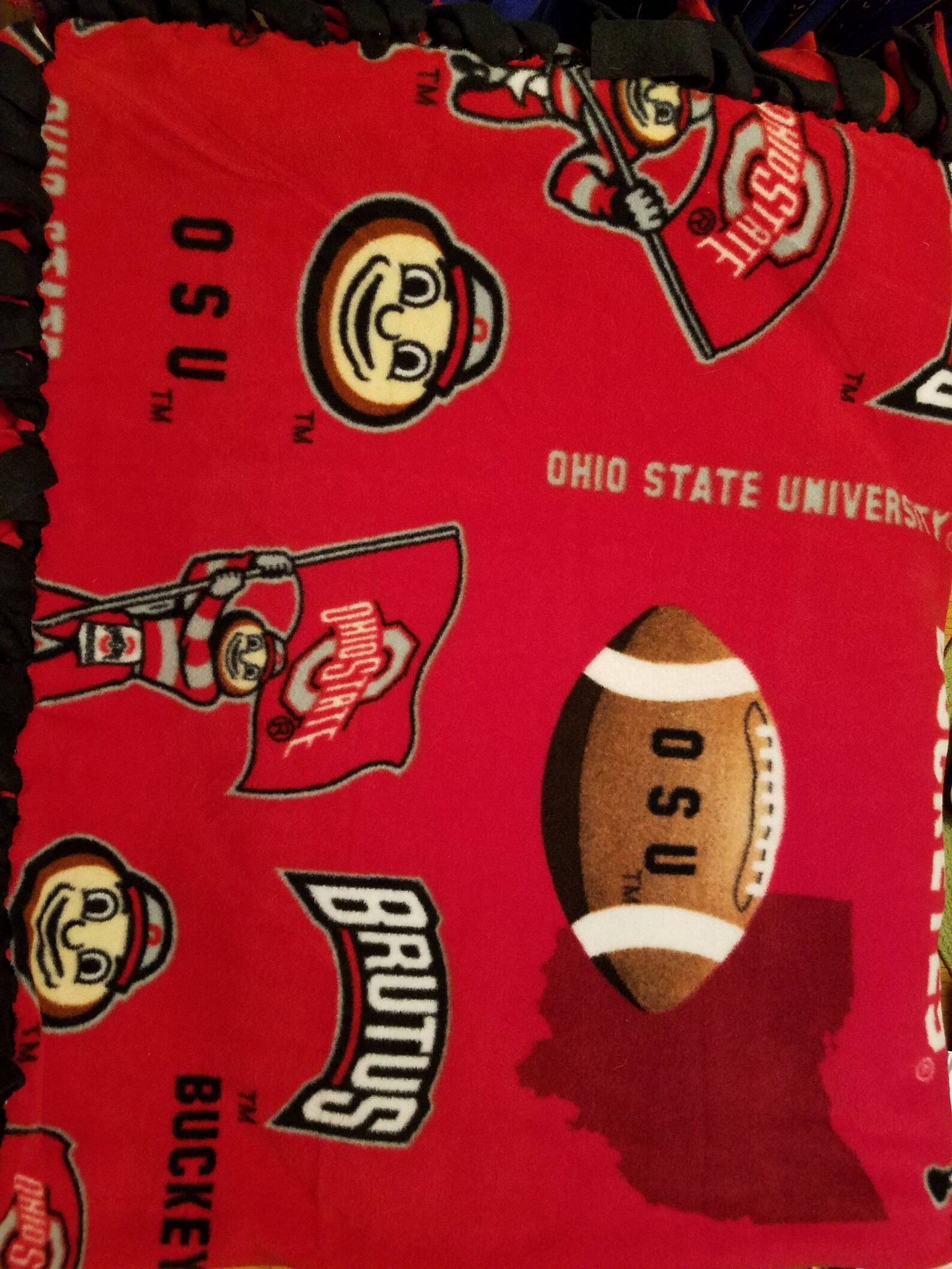 Ohio State No Sew Fleece Blanket Etsy