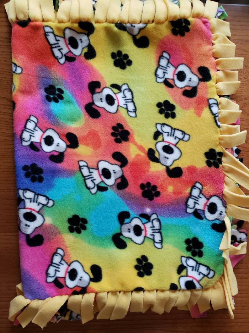 Doggie Tiedye Hand Tied No Sew Fleece Pet Blanket Etsy