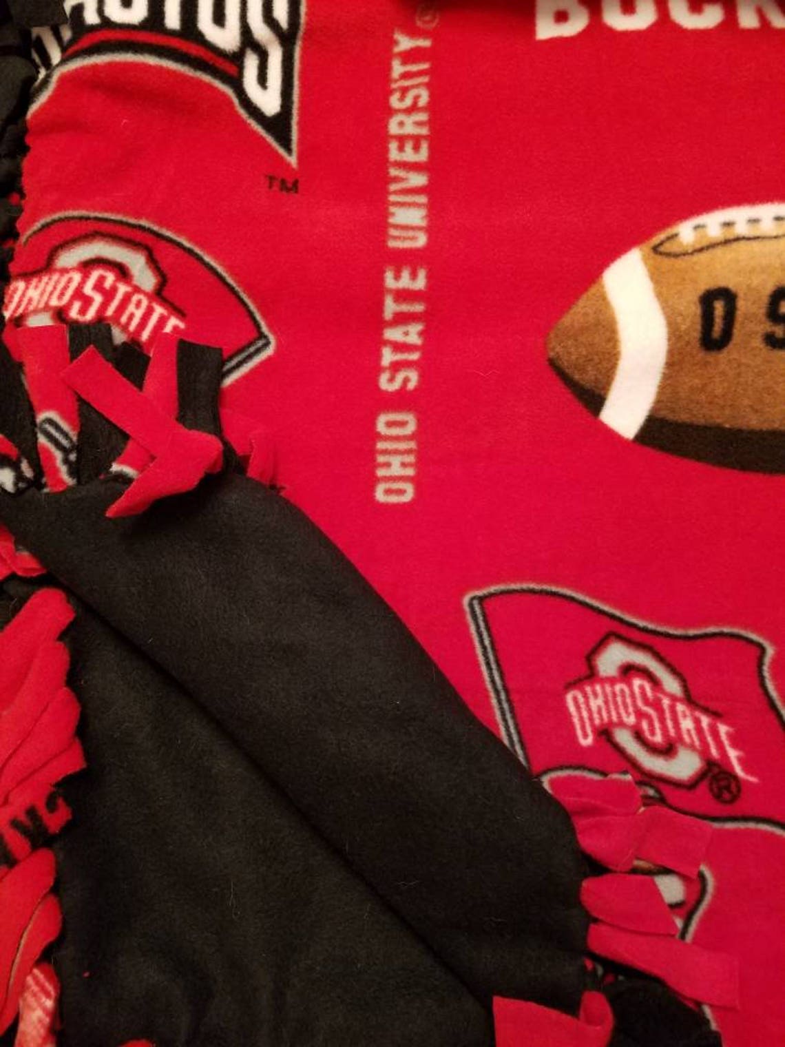 Ohio State No Sew Fleece Blanket Etsy