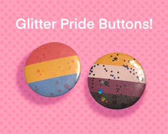 Glitzer Pride Button Anstecker