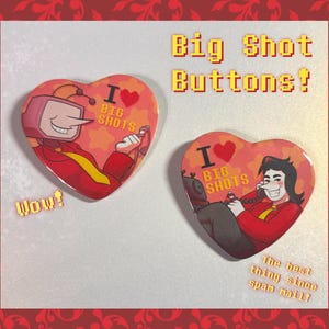 Tenna and Spamton Big Shot Heart Buttons!