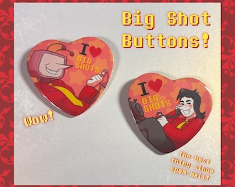Tenna and Spamton Big Shot Heart Buttons!