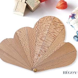 LE NUAGE in legno grezzo - ventaglio Hégoa con coperchio - fatto a mano in Francia - accessorio di design/moderno per donna e uomo - abanico - ventaglio