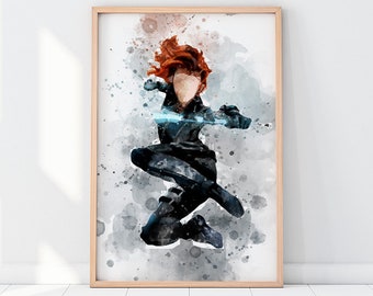 Black Widow Printable Black Widow Print Black Widow Wall Art Black Widow Poster Black Widow Black Widow Prints Avengers Print Girls Decor