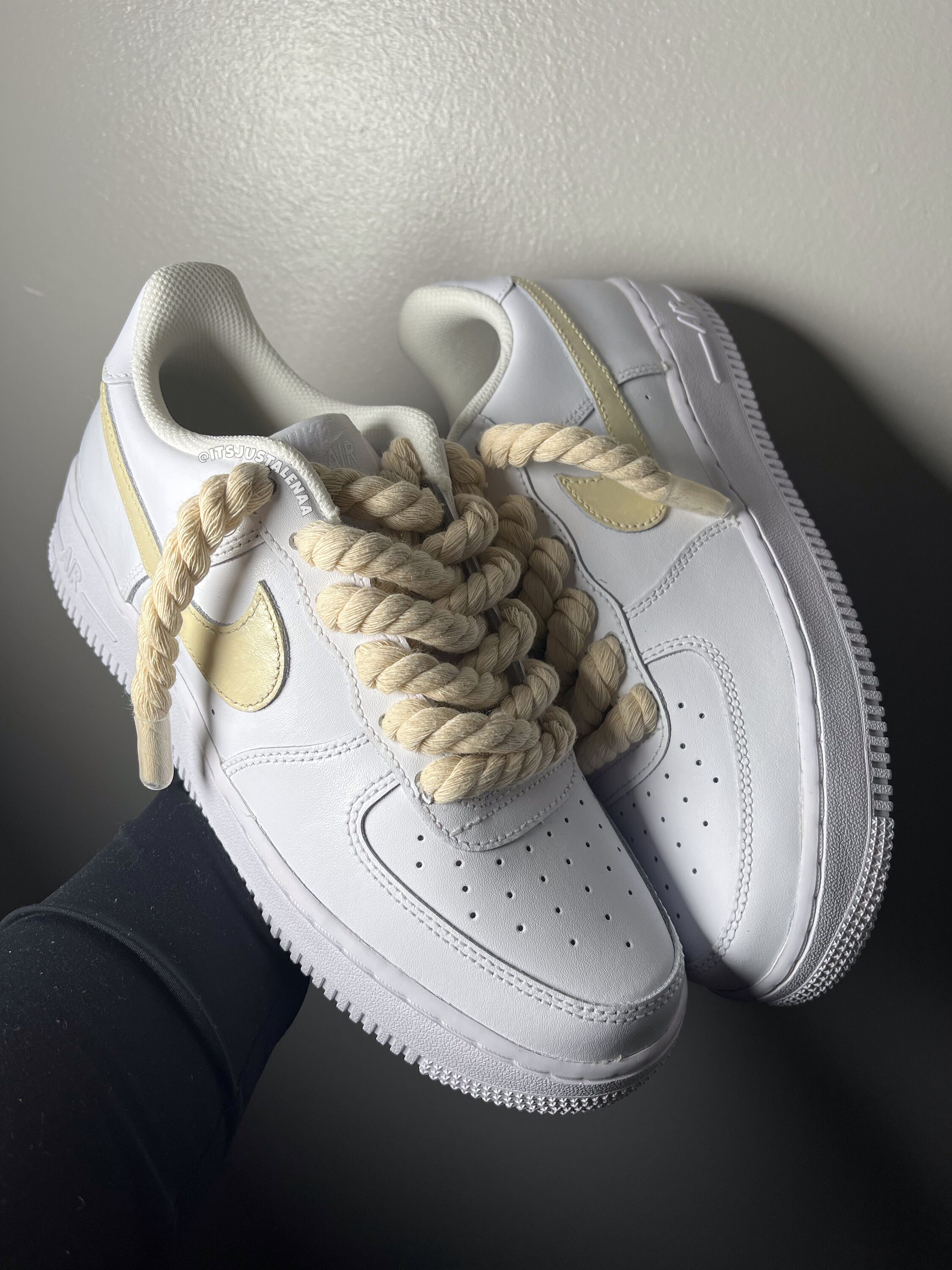 AF1 Custom Rope Laces Cream by RealRope – Realrope