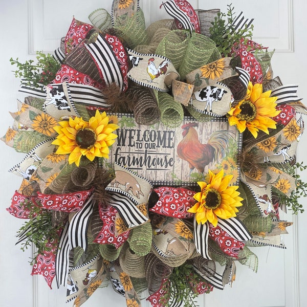 Rooster Wreath - Etsy