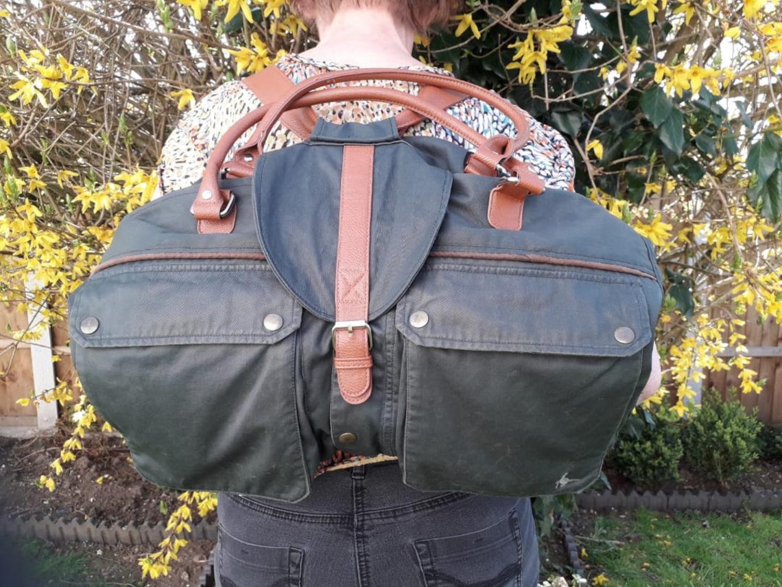 Large Holdall Backpack Rucksack Weekend Bag Handmade From Waxed Cotton
