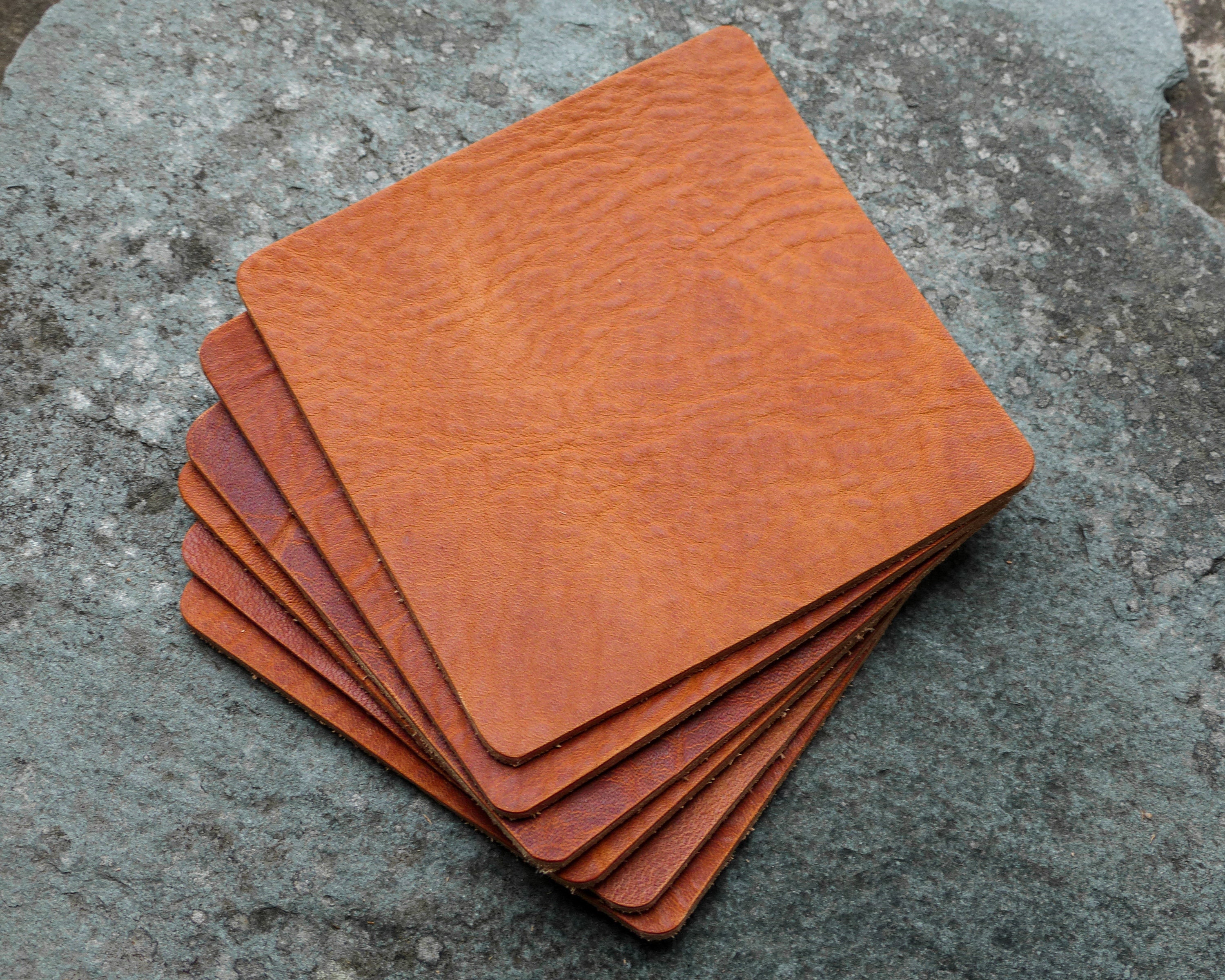 Coasters personalised custom leather coaster set Etsy