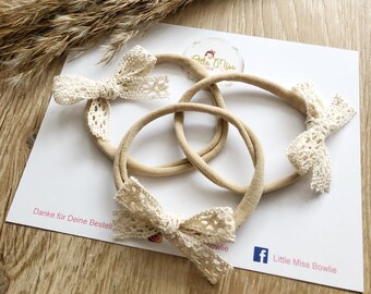 Knotted Lace Boho Bow Headband- Baby knotted Bow Headbands - Girl Headbands