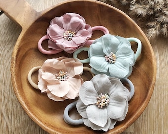 Newborn Flower Bow Headband- Baby Flower Bow Headbands - Girl Headbands
