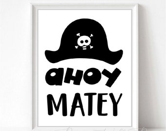 Ahoy Matey Quote Etsy