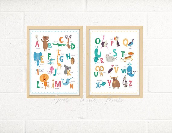 alphabet wall art for nursery