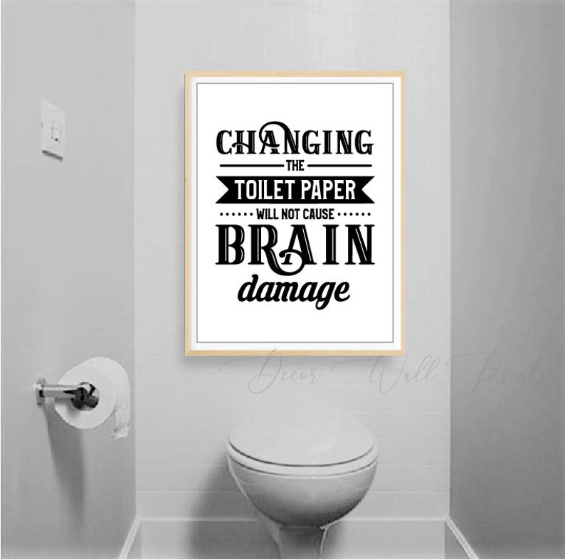 Funny bathroom art toilet paper art humor wall art funny Etsy