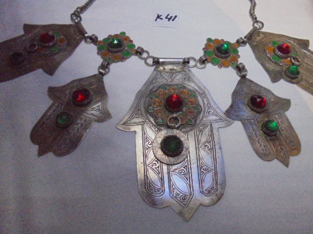 Moroccan Jewelry Vintage Silver Enamel Tiznit Berber - Etsy