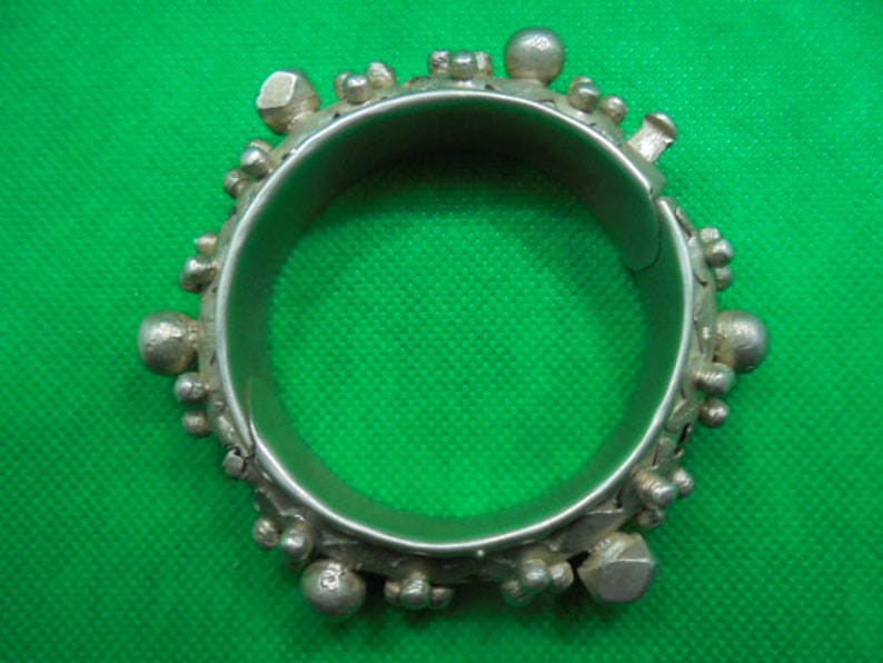 2 38 inches diameter silver SaharanTuareg Goulimime clasp bracelet with knobs Moroccan Jewelry