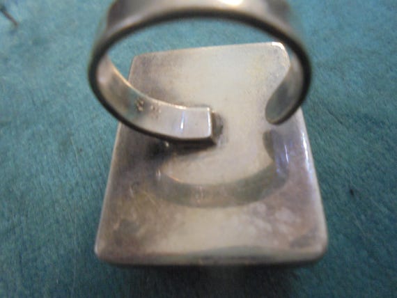 Fine stone Agate silver adjutable ring, old Hippi… - image 3