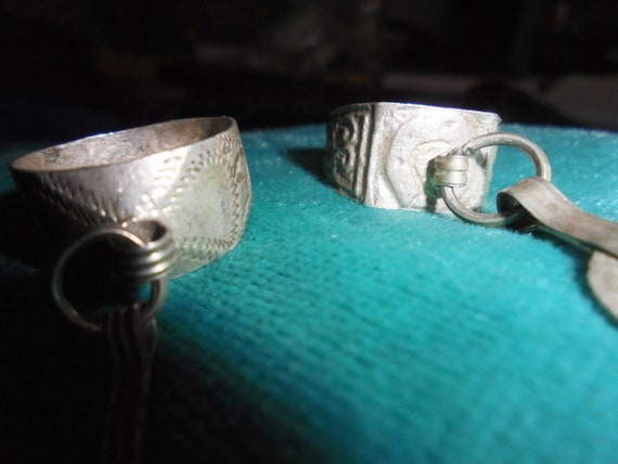Moroccan Jewelry, set 2 silver Berber coin pendan… - image 2
