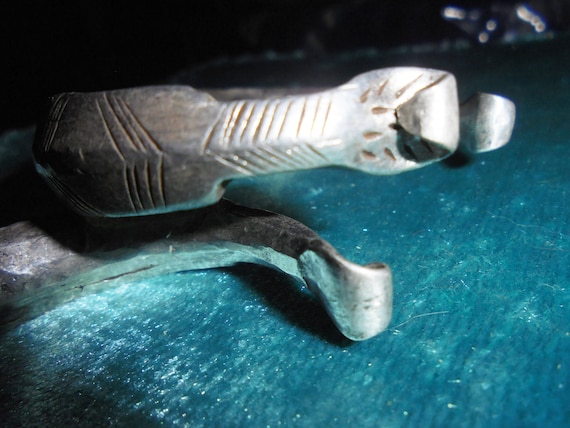 Moroccan Jewelry, pair matched solid silver heavy… - image 3