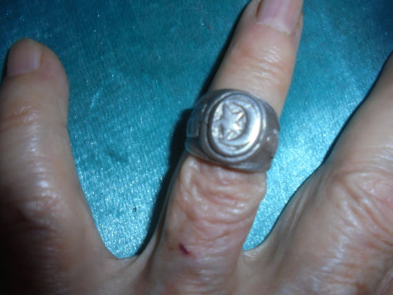 Moroccan ring, heavy signet pinky ring, unisex, s… - image 1