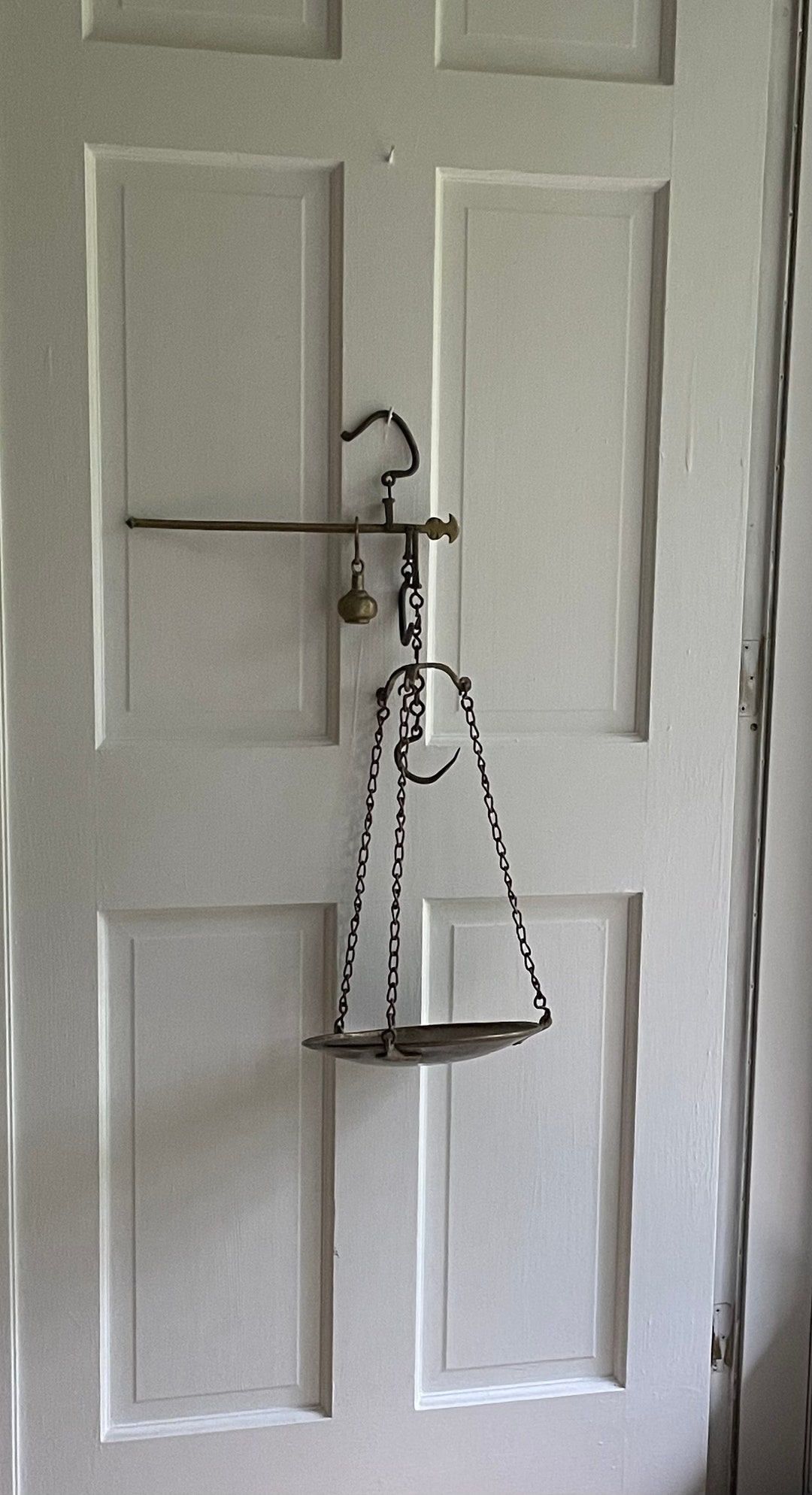 Antique Hanging Balance Scale With Counterweight Possibly of French