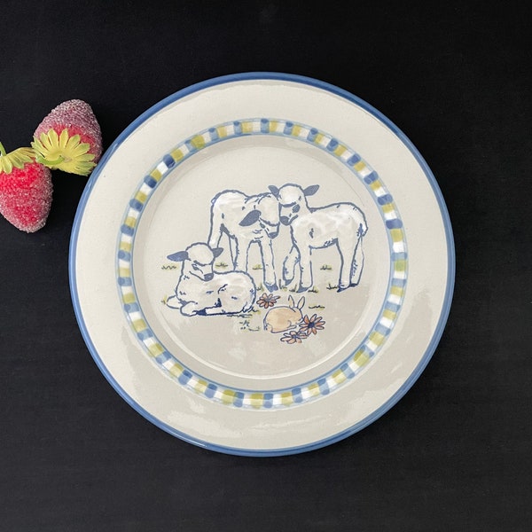 Louisville Stoneware Lamb and Bunny Plate