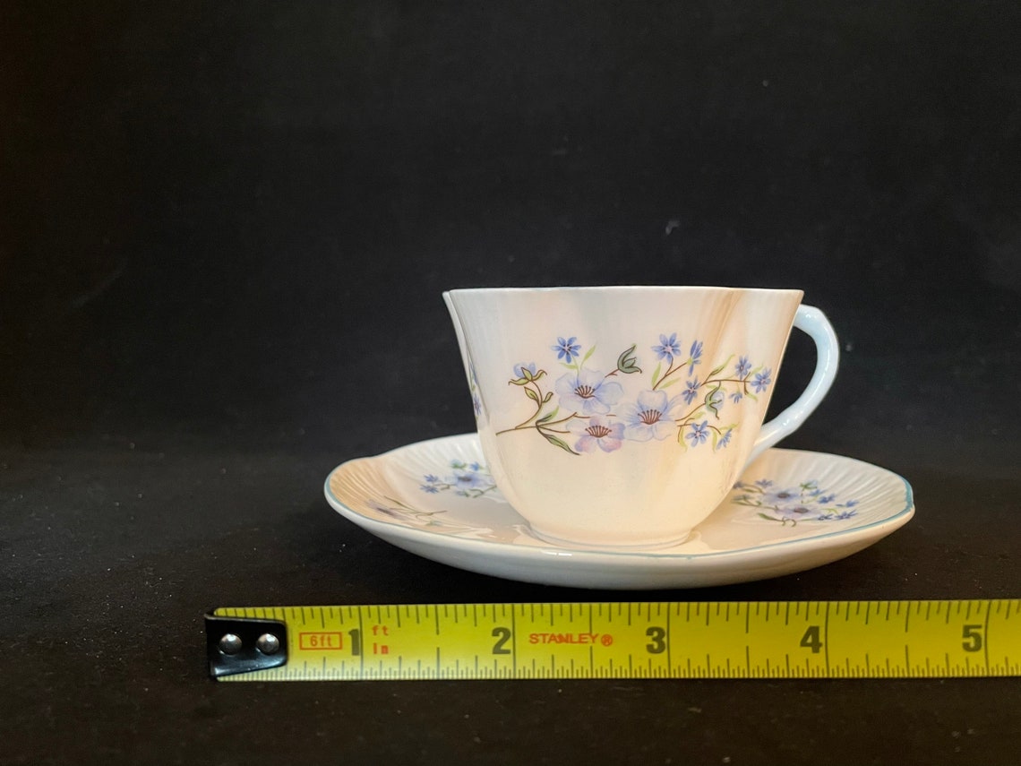 Vintage Shelley Blue Rock Teacup and Saucer Etsy