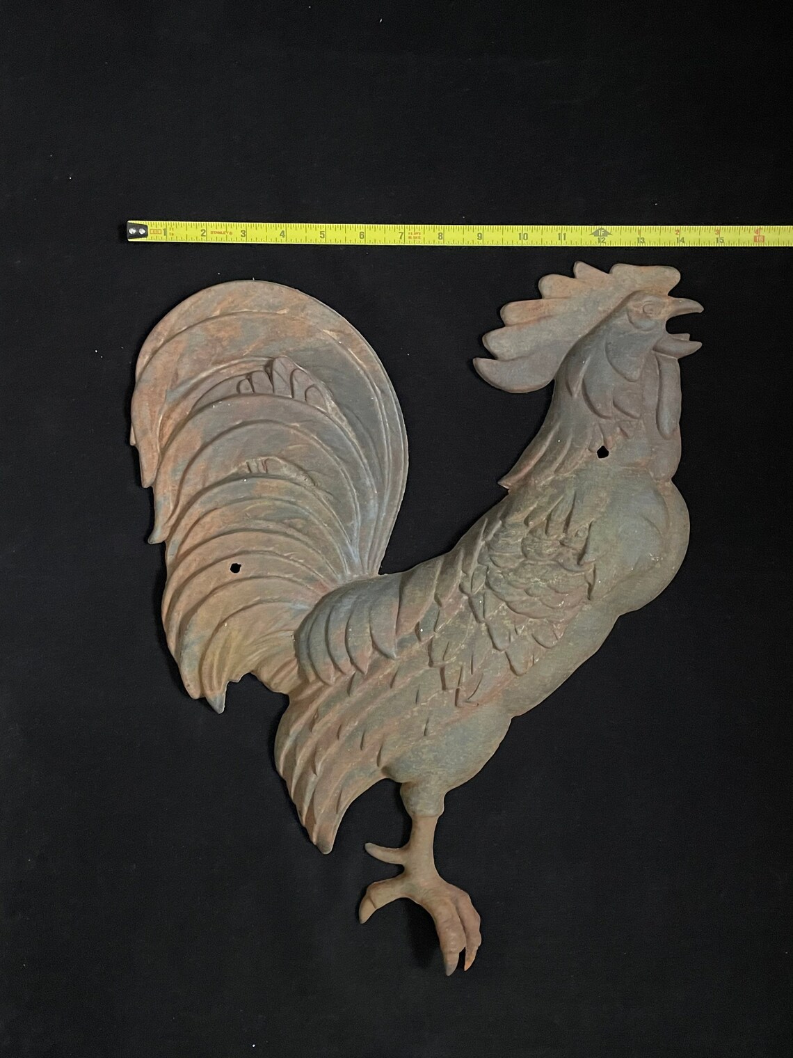 Vintage Crowing Rooster / Chicken Cast Iron Wall Hanging Etsy