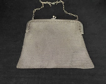 Antique German Silver Chain Mail Purse 1911 Link Bag - Etsy